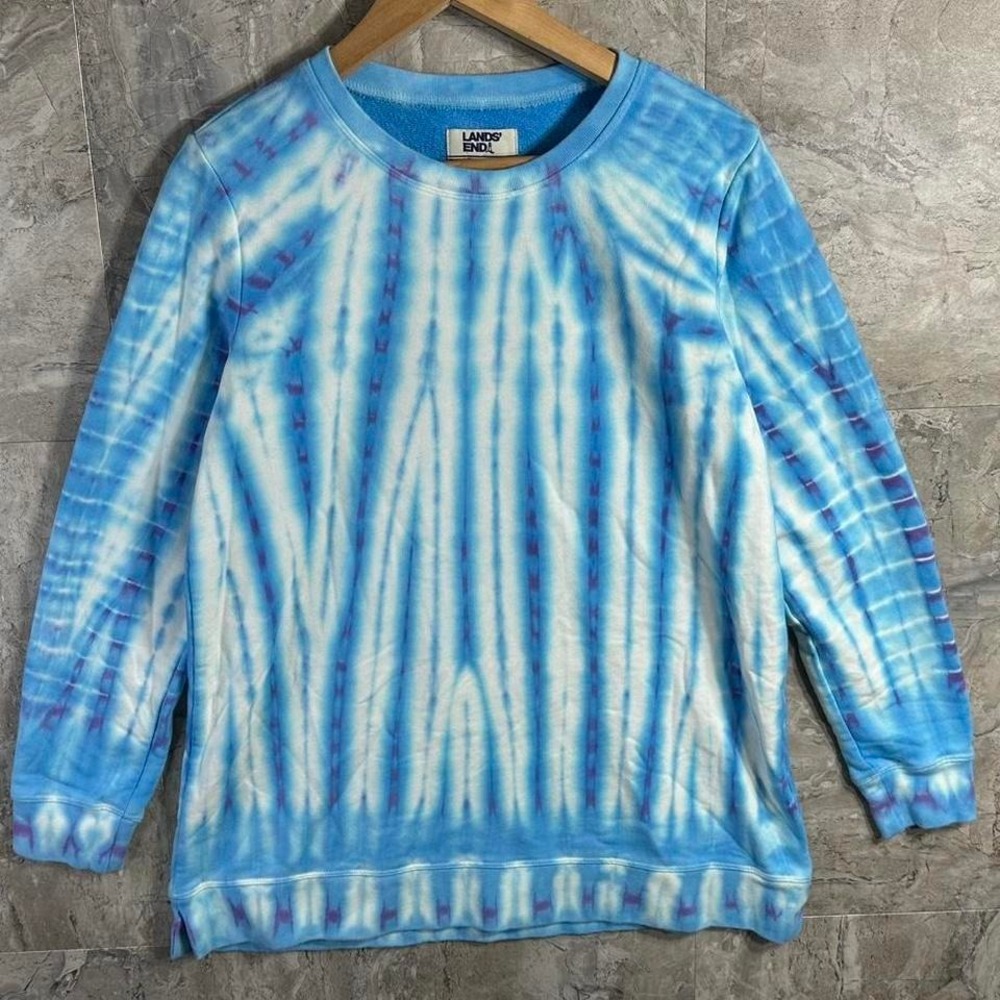 Lands' End Serious Sweats Tie Dye Sweatshirt / Crew Neck Sweatshirt. Woman's M